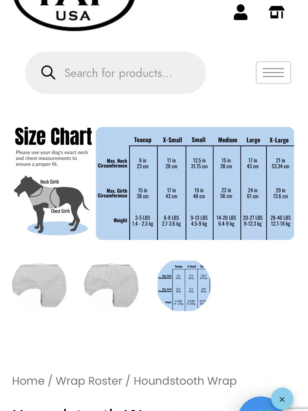 YAP reversible Houndstooth Dog Harness for teacup dogs. Brand new